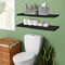 Sorbus Wood Floating Shelves for Wall - 35” Solid Wood Wall Shelves for Bathroom Decor, Books, Bedroom & Living Room - Set of 2 Black Wall Mounted Kitchen Shelves - Durable 100% Premium Solid Pine